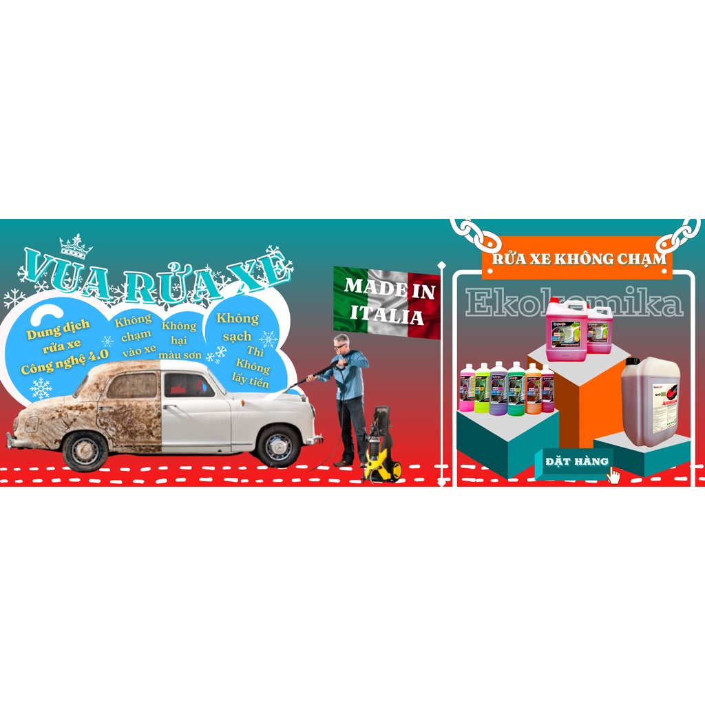 Dung Dịch Rửa Xe, Chăm Sóc Ô Tô Can 22L Ekokemika - Dành Cho Garage Ô Tô