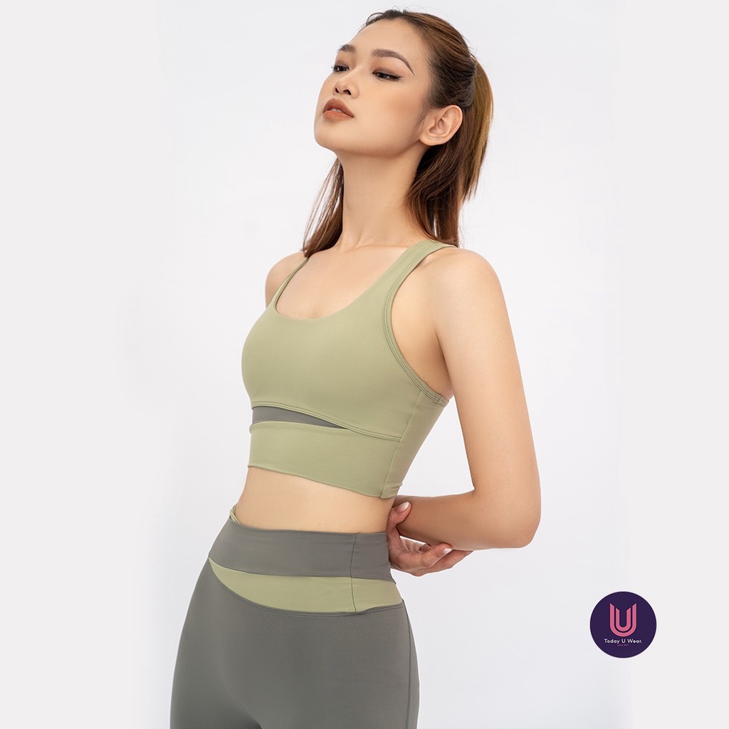 Áo tập bra gym yoga thể thao nữ Static thiết kế mix 2 màu Today U Wear