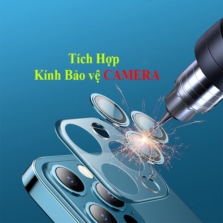 Ốp viền vuông -Tích hợp kính bảo vệ camera -Viền vuông mạ Màu"Sang Trọng" '5 Màu',Từ IPhone 7Plus -12 Pro Max Educase