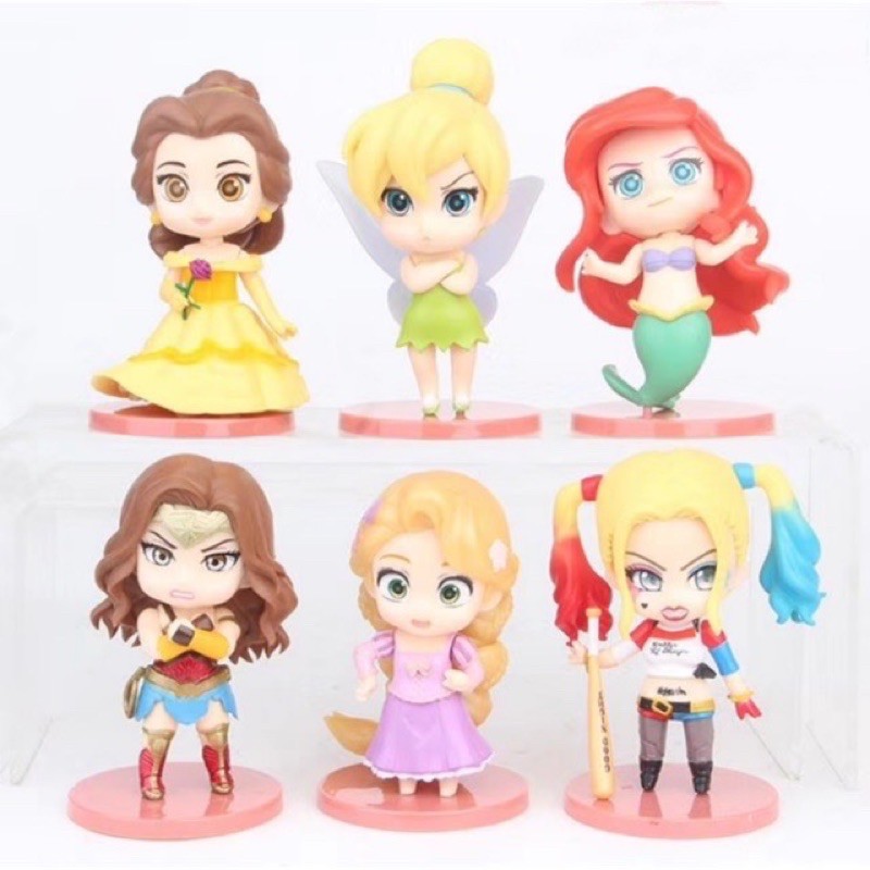 Mô hình công chúa disney Elsa Anna Lọ lem aladin tóc mây tiên cá