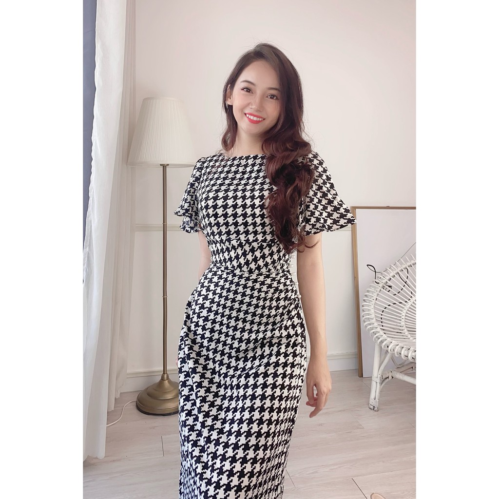 Đầm Cổ Thuyền Công sở Họa tiết | BigBuy360 - bigbuy360.vn