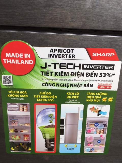 Tủ lạnh Sharp (196 lít) Inverter mới 97%