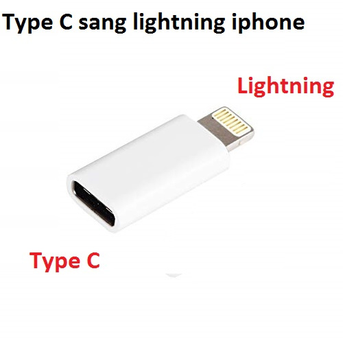 Đầu chuyển USB type C sang Lightning iPhone - đầu chuyển cổng type C sang cổng lightning iphone
