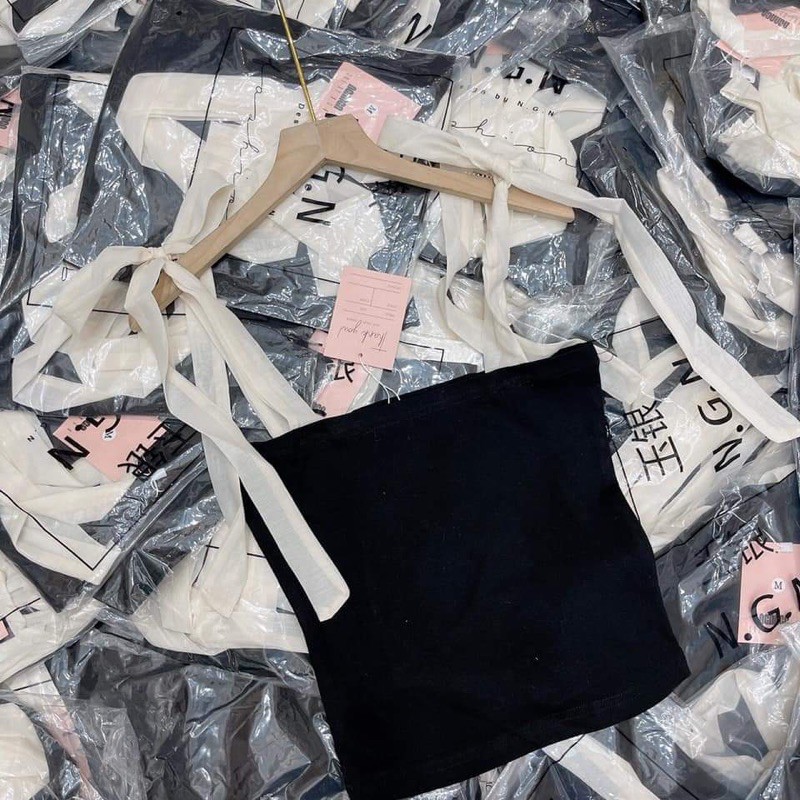 Áo hai dây thắt nơ vai tiểu thư dáng ôm siêu xinh, Áo kiểu nữ 2 dây phối nơ tơ lụa chất cotton zip đẹp giá rẻ | BigBuy360 - bigbuy360.vn