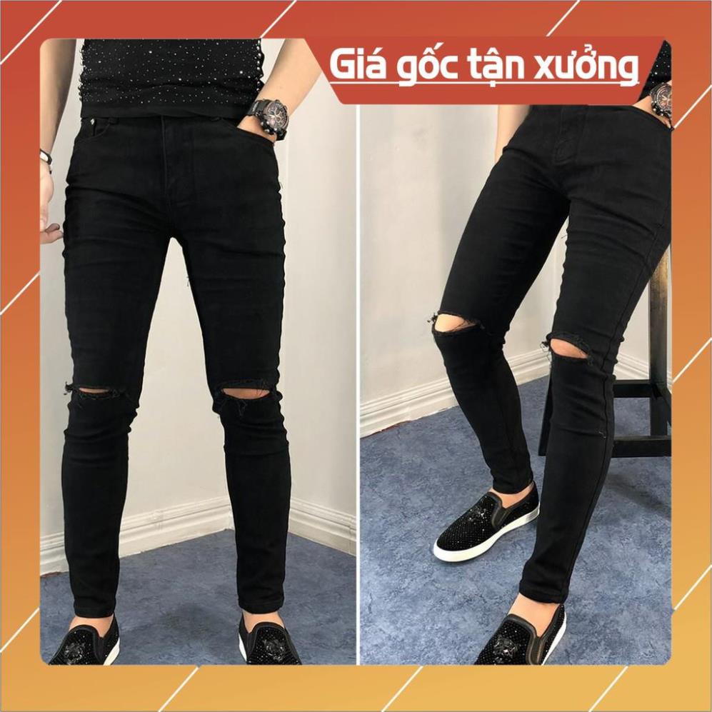 Quần Jean Nam Rách Gối Màu Đen Phong Cách Trẻ Trung Nhiều Mẫu TCS 50 | BigBuy360 - bigbuy360.vn