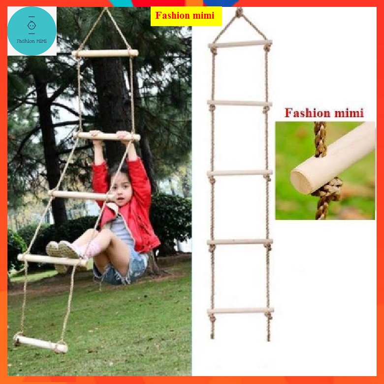Thang Leo Cho Bé Chất Liệu Gỗ Tự Nhiên