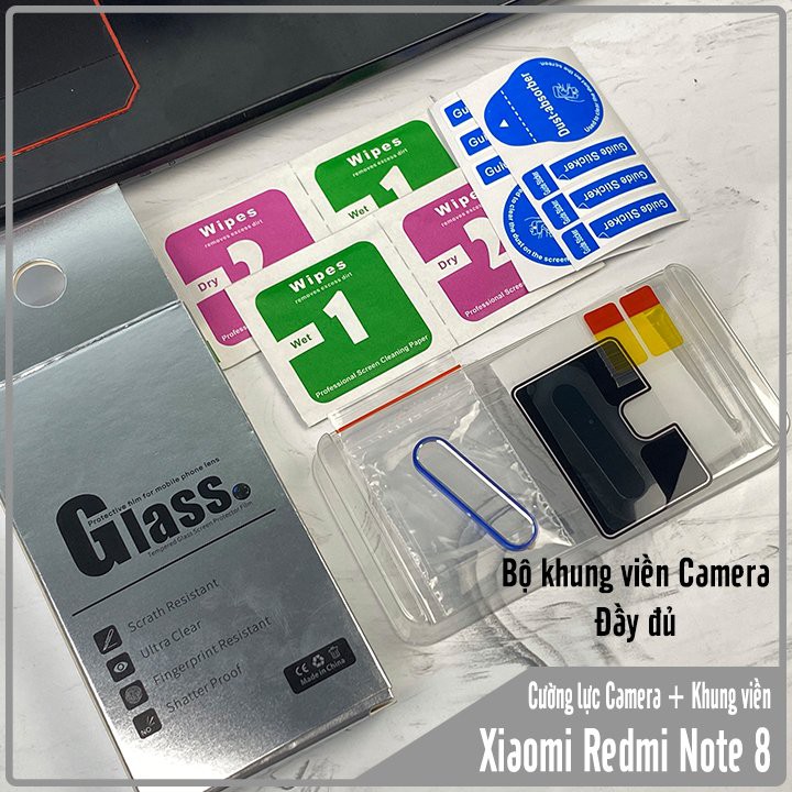 Bộ bảo vệ Camera Xiaomi Redmi Note 8 Cường Lực CAMERA + Khung viền Nhôm CAMERA