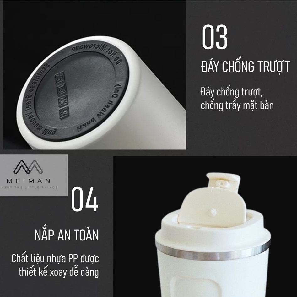 Ly giữ nhiệt Coffeeholic 510ml - Inox 304 - Giữ nhiệt tốt - 3 màu sắc