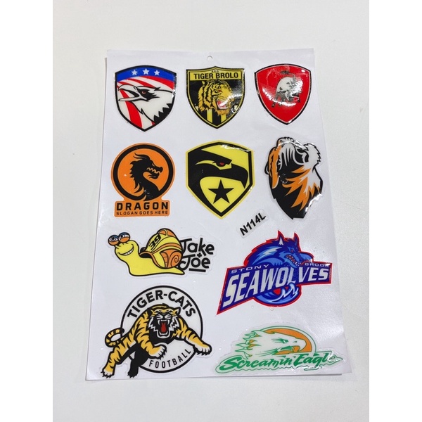 Decal tem nổi biểu tượng Con cọp, Dragon, bò tót..., tem cao cấp dán xe máy, mũ bảo hiểm chống thấm nước, chống bay màu