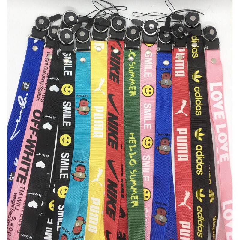 Dây đeo điện thoại Cao cấp Dây đeo siêu cute mẫu mới 2021 Có gắn Sticker Giao màu ngẫu nhiên