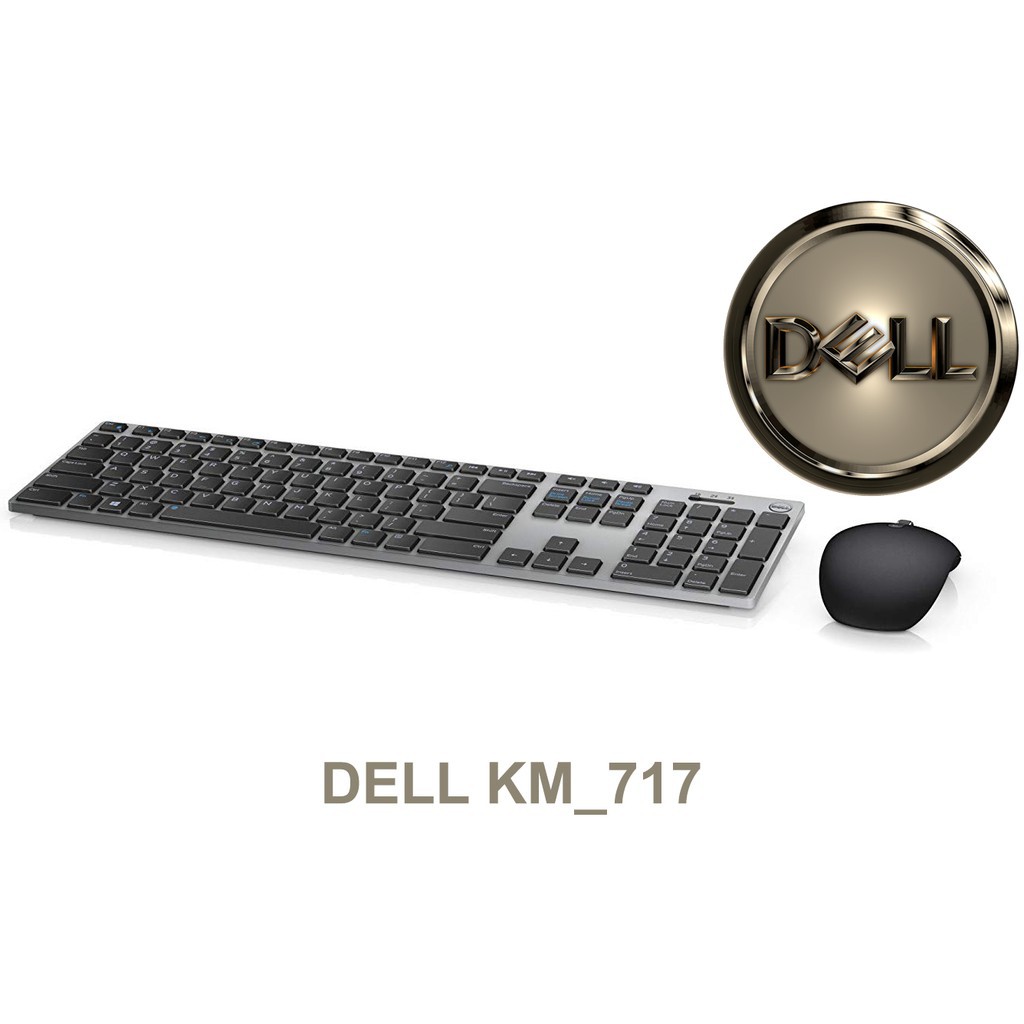 Dell KM717 Premier Keyboard Mouse - Multi Device - Bộ bàn phím & Chuột không dây kết nối 3 thiết bị: 2 Bluetooth và 1 US