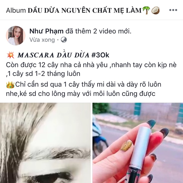 Mascara dầu dừa nguyên chất