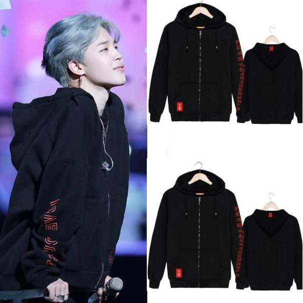 Áo Khoác Hoodie Có Khóa Kéo In Hình Nhân Vật Bt21 Bts Love Your Self Jungkook Jimin V Jhope Suga Rm 50%