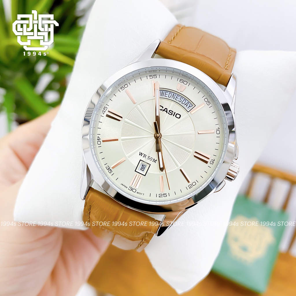 Đồng hồ nam Casio MTP-1381L-9A dây da thật, hàng chính hãng