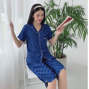 Bộ Pijama Bigsize Lụa Mango Quần Lửng Hàng Có SizeGiảm 10K Đơn 200K
