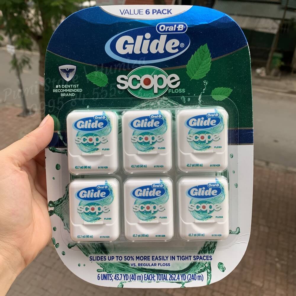Set 6 hộp chỉ nha khoa Oral B Glide Scope Flavor Floss 40M