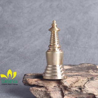 Móc khóa đồng tháp ngũ đài wutai rỗng ruột - móc khóa đồng thau caseva - móc khóa vàng đồng caseva
