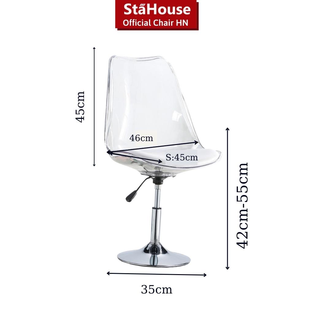 Ghế Eames Nhựa Trong Suốt Arylic,Ghế Café Ban Công Ngồi Làm Việc Phong Cách Bắc Âu Thời Trang GTD101 Stahouse