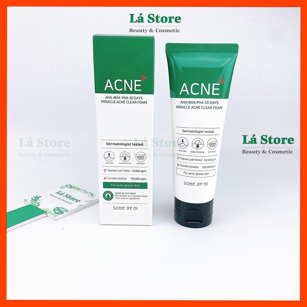 Sữa rửa mặt Some By Mii Aha Bha Pha Miracle Acne Clear Foam - Lá Store