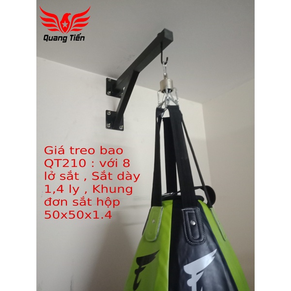 Giá treo bao cát 8 lỗ sắt siêu chắc kèm vòng bi sơn tĩnh điện QT210