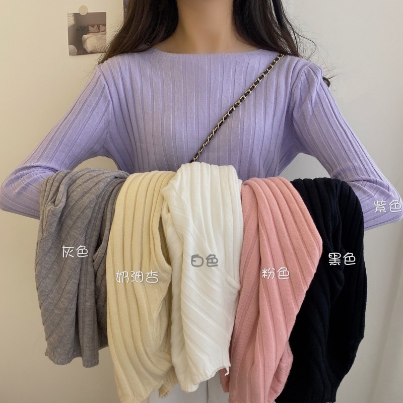 Áo len nữ dài tay cổ tròn thời trang Hàn | BigBuy360 - bigbuy360.vn