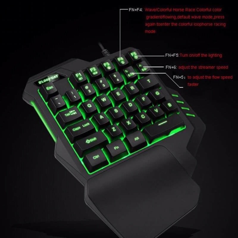 Bàn phím GAMING BLOODBAT G92. Bàn phím 1 tay chơi game tiện dụng