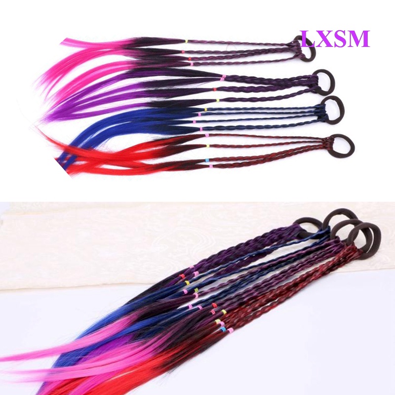 Dây Buộc Tóc Co Giãn Kiểu Tóc Giả Dài 45cm Cho Bé Ốp