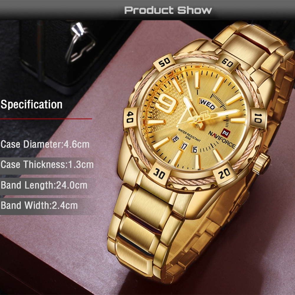 Đồng Hồ Quartz NAVIFORCE 9117S Chống Thấm Nước