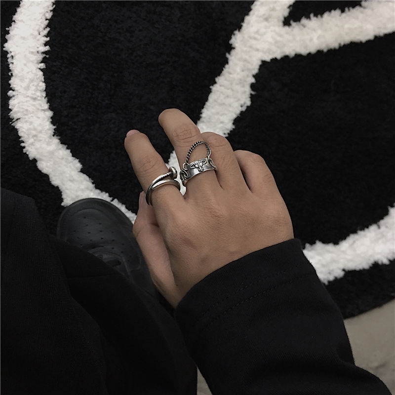 Nhẫn thép titan kiểu dáng thời trang cá tính