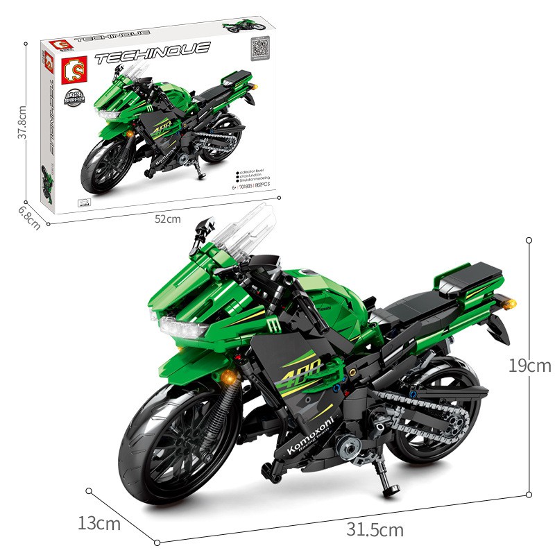 Đồ chơi Lắp ghép Mô hình Xe Mô Tô Địa Hình Mô Tô Ninja 400 ABS Japan Motorcycle Racing