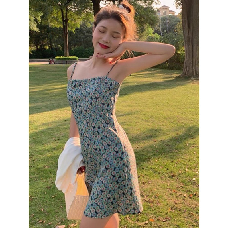 Đầm 2 dây hoa cúc