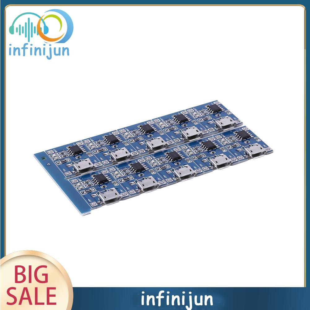 Bộ 10 Mạch Sạc Pin 5v Mini Usb 1a Tp4056 Lithium