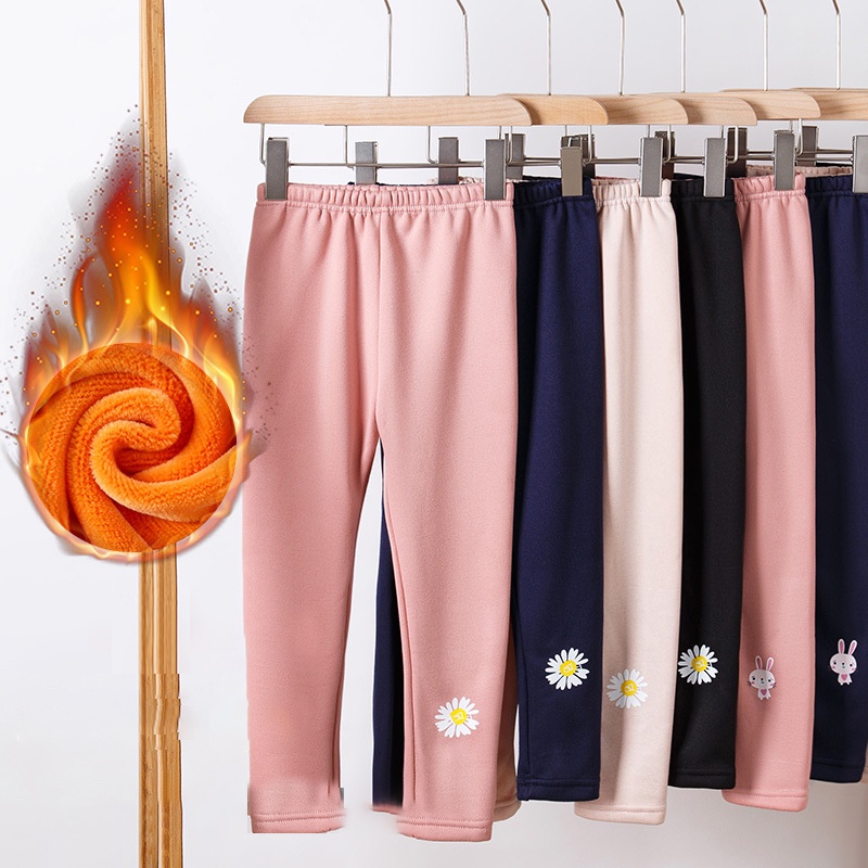 Quần legging AMILA lót nhung dày dặn giữ ấm thời trang mùa thu cho bé