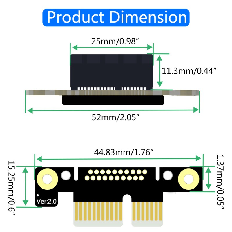 Cáp Mở Rộng Pci-E Pci Express 36pin 1x 12v / 3.3v