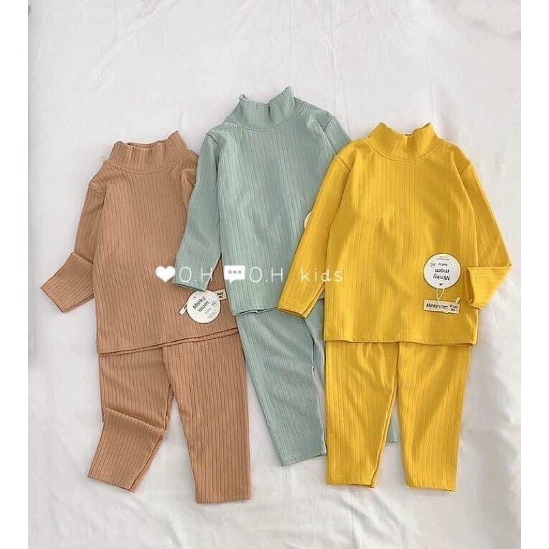 HÀNG LOẠI 1Bộ len tăm trơn cổ 3p cho bé