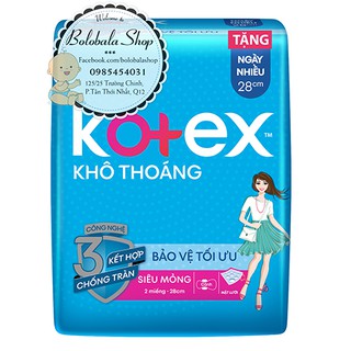 Combo 10 miếng BVS Kotex siêu mỏng cánh 28cm dành cho ngày nhiều - hàng tặng của Kotex