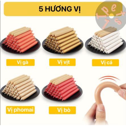 xúc xích ăn liền cho chó mèo thanh lẻ 10g siêu ngon