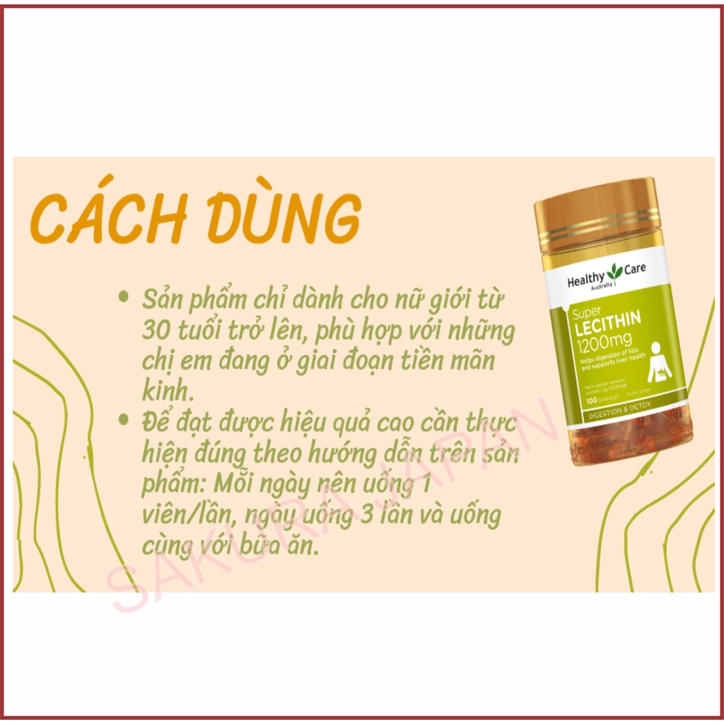 Mầm đậu nành Healthy Care Super Lecithin 100 viên Úc đẹp da đào thải độc tố gan cân bằng nội tiết tố