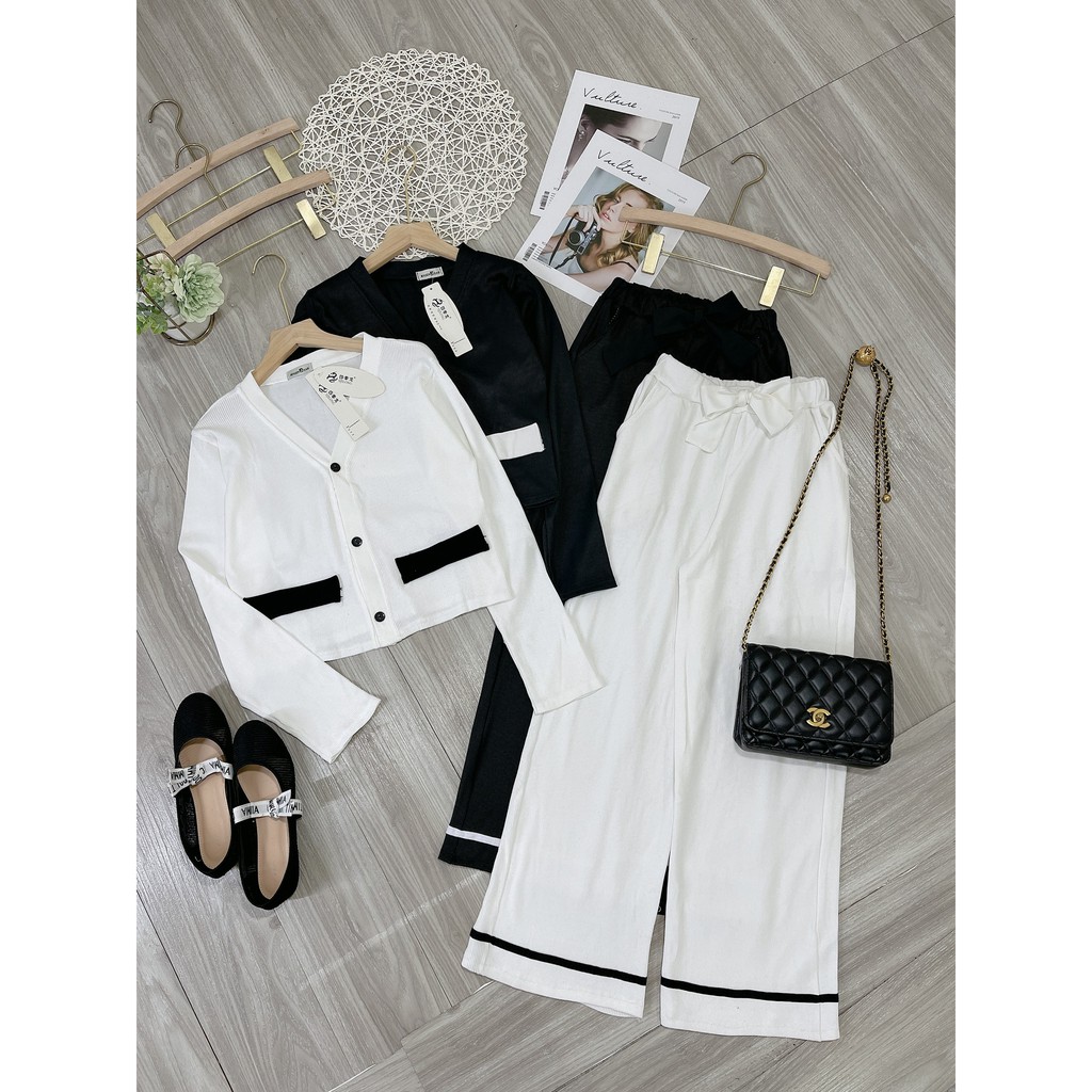 SET BỘ LEN DÀI TAY VIỀN TÚI QUẦN ỐNG SUÔNG MẶC ĐI DẠO PHỐ