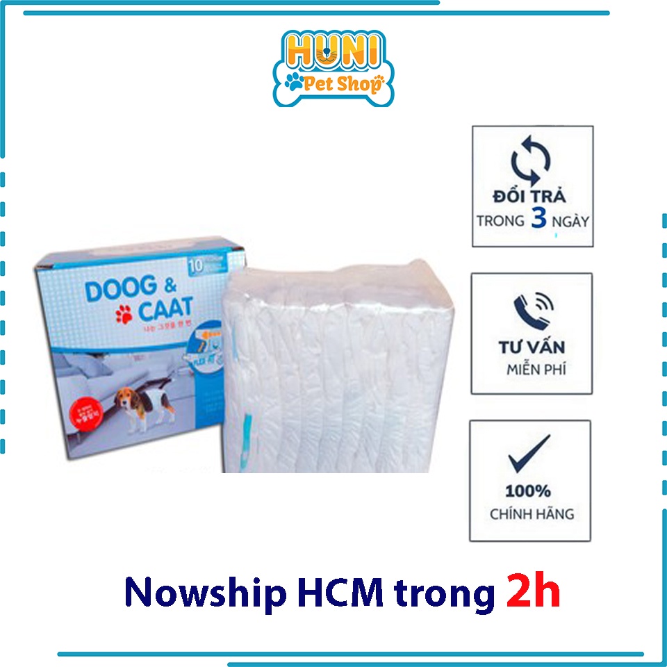 1 hộp/ 10 cái Tả quần chó cái (KỲ SALO, VỆ SINH KHÓ KIỂM SOÁT) tã lót cho chó mèo thấm hút tốt,- Huni petshop