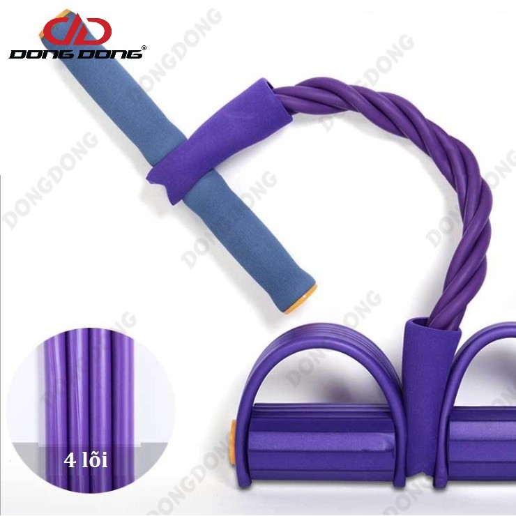 Dây kéo tập cơ bụng lưng JD - 4 dây CAO SU, dụng cụ tập cơ tại nhà - DONGDONG