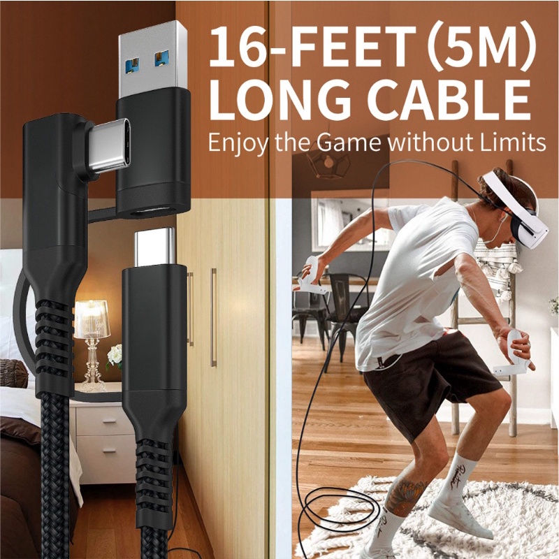 Dây Cáp Nguồn 10Ft 16Ft Chuyên Dụng Cho Kính Thực Tế Ảo Oculus Quest VR