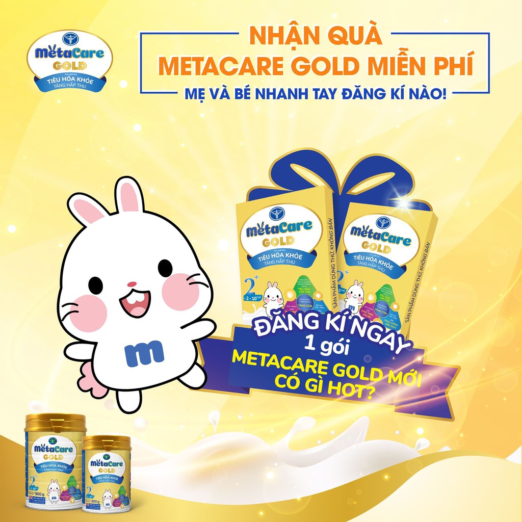 Sữa bột Nutricare MetaCare Gold 1+ cho bé tiêu hóa khỏe, tăng hấp thu (1-2 tuổi)