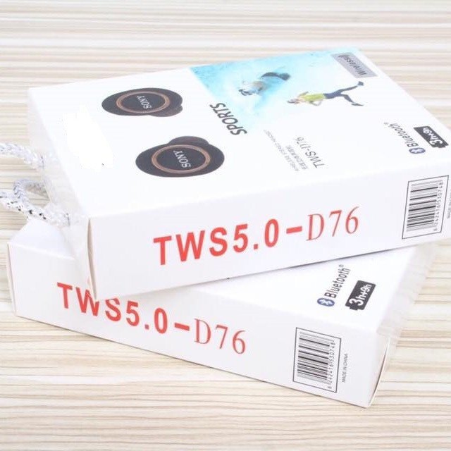 Tai nghe bluetooth Sony TWS D76 cao cấp kiểu airpod 2 tai nhét có dock sạc | BigBuy360 - bigbuy360.vn