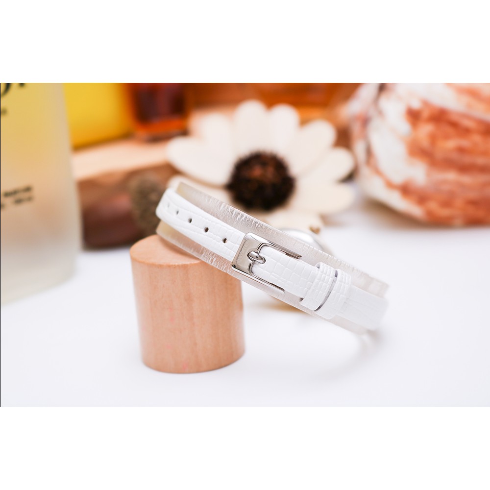 Đồng hồ nữ Julius Hàn Quốc JA-544 dây da màu trắng cá tính
