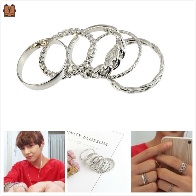 Nhẫn Bạc Phong Cách Kim Tae Hyung Độc Đáo