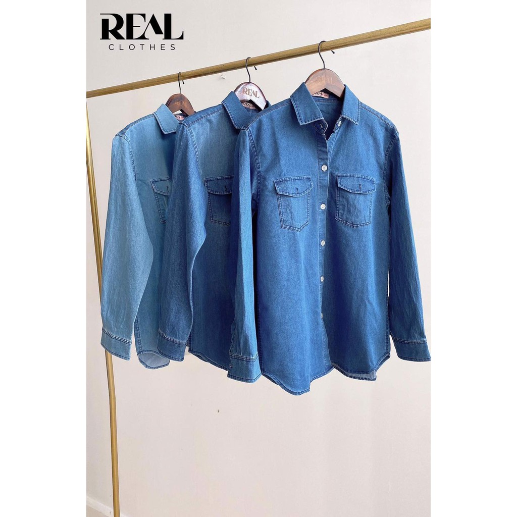 [SALE] Sơ mi Jeans loang màu_REAL