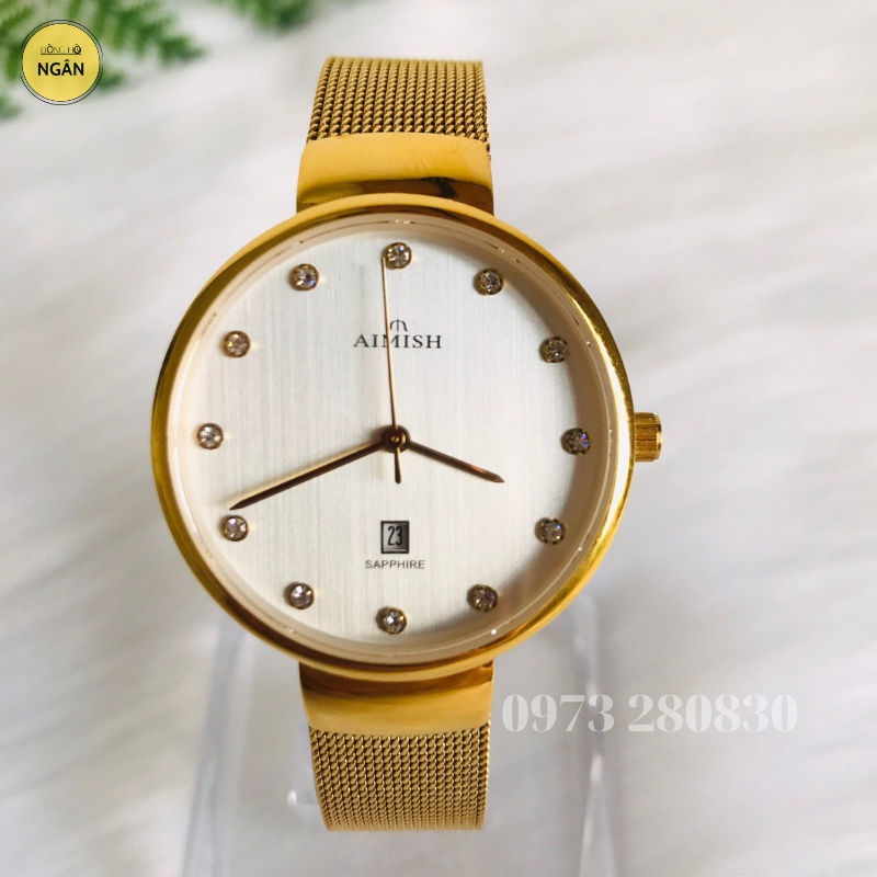 Đồng Hồ Nữ AIMISH chính hãng dây xích mạ vàng thời trang size32mm