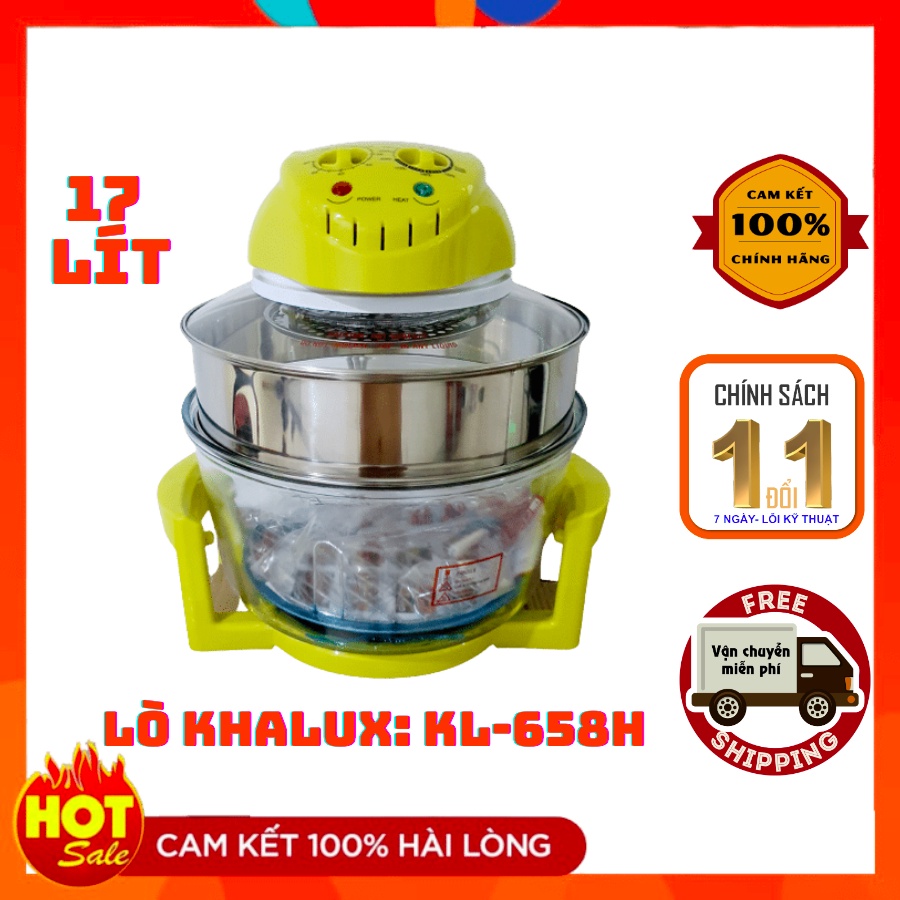 Lò Nướng Thủy Tinh Khaluck �KL-658H( 17 lít Nâng Vòng, 1300W), Nướng Nhanh - Gia Dụng Linh Nhi
