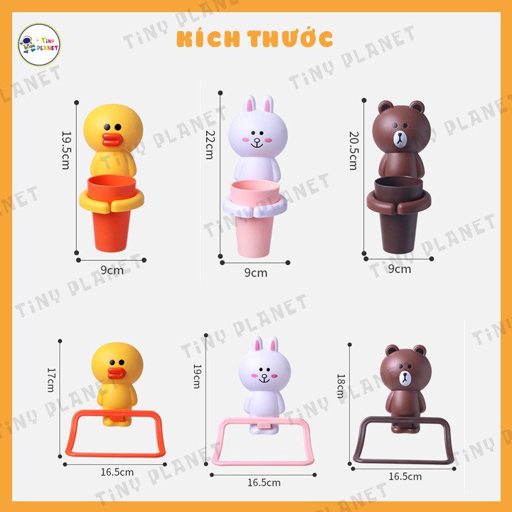  Set móc treo cốc đánh răng và khăn mặt cho bé